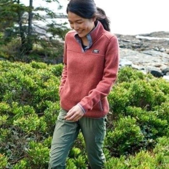 Llbean Womens Hot Pink Sweater Fleece 
